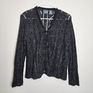 IVY Gray Mohair Blend Open‎ Knit Cardigan Women's Medium